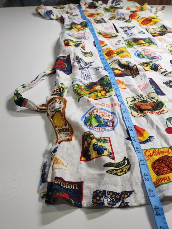 Jane + Delancey Medium Travel Print Shirt Dress Fruit & Postcard Short Sleeve - Picture 10 of 10